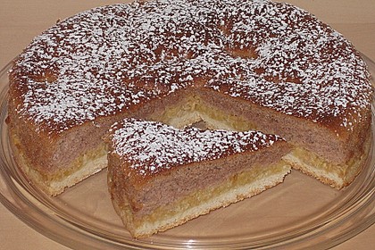 Apfelkuchen mit M&uuml;rbeteig und Kakaobiskuit 3