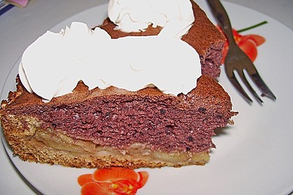 Apfelkuchen mit M&uuml;rbeteig und Kakaobiskuit 7