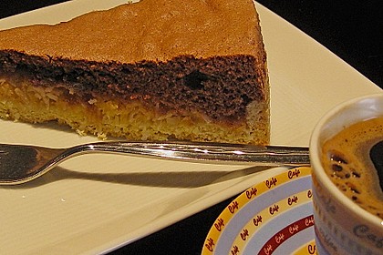 Apfelkuchen mit M&uuml;rbeteig und Kakaobiskuit 13