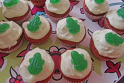 Zitronen - Cupcakes mit Waldmeister - Frischkäse - Creme 46