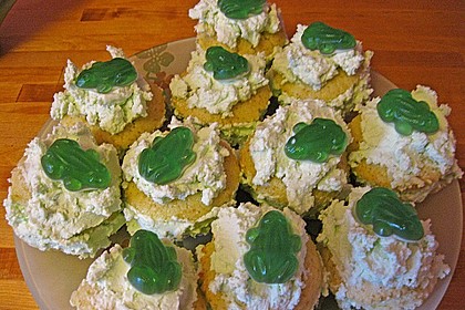 Zitronen - Cupcakes mit Waldmeister - Frischkäse - Creme 76