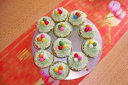 Zitronen - Cupcakes mit Waldmeister - Frischkäse - Creme 19