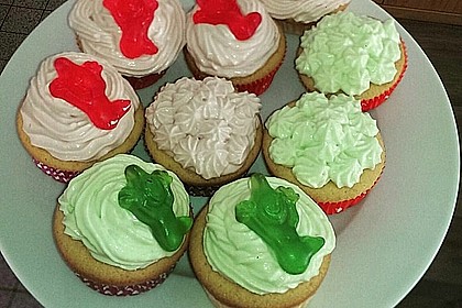 Zitronen - Cupcakes mit Waldmeister - Frischkäse - Creme 20