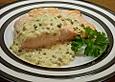Lachs mit gr&uuml;ner Pfeffersauce