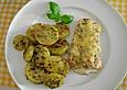 &Uuml;berbackener Lachs mit Bratkartoffeln