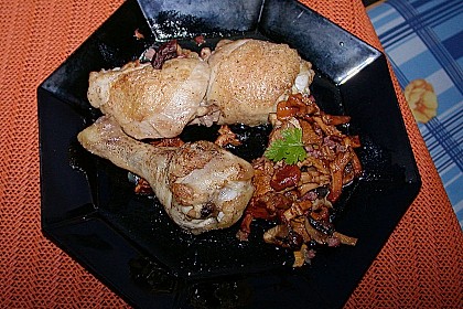 H&auml;hnchenpfanne mit Pilzen 1