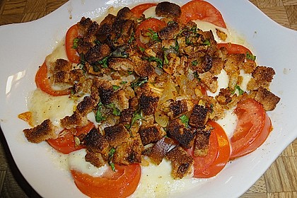 Tomaten - Mozzarella - Gratin mit Zwiebel - Petersilien - Br&ouml;selmischung 5