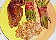 Prinzessbohnen zu Steak in Pfifferlingsrahm