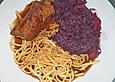 Schweinerouladen mit Sauerkraut - Blutwurstf&uuml;llung