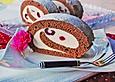 Schokorolle mit  Kirsch - Vanille - Sahnef&uuml;llung