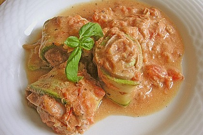 Zucchini - Schinkenr&ouml;llchen &uuml;berbacken 4