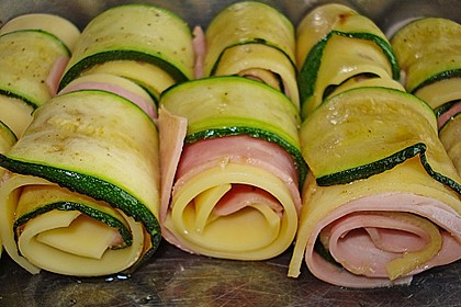 Zucchini - Schinkenr&ouml;llchen &uuml;berbacken 8