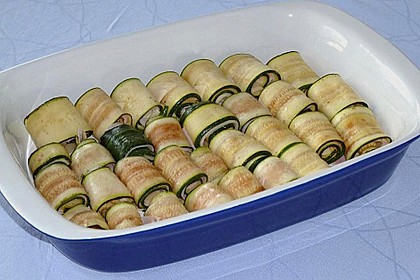Zucchini - Schinkenr&ouml;llchen &uuml;berbacken 10