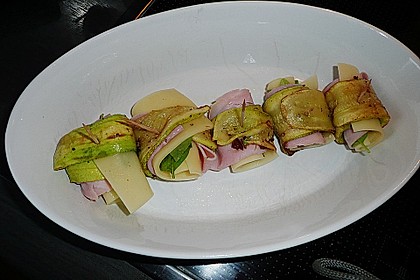 Zucchini - Schinkenr&ouml;llchen &uuml;berbacken 20