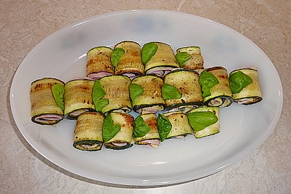 Zucchini - Schinkenr&ouml;llchen &uuml;berbacken 30