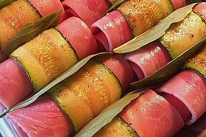 Zucchini - Schinkenr&ouml;llchen &uuml;berbacken 39