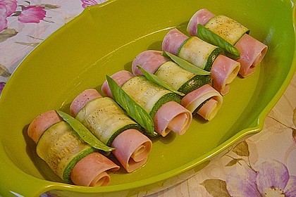 Zucchini - Schinkenr&ouml;llchen &uuml;berbacken 40