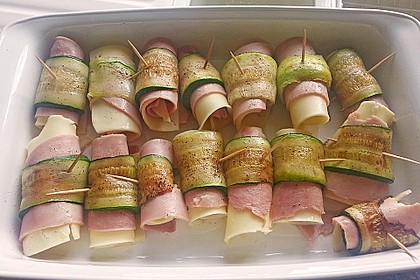 Zucchini - Schinkenr&ouml;llchen &uuml;berbacken 50