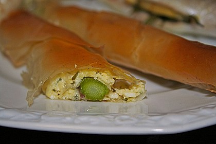 Gebackener gr&uuml;ner Spargel im Yufka - Teigmantel 1