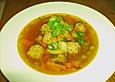 Gem&uuml;sesuppe mit pikanten Ingwer - Hackfleischkl&ouml;&szlig;chen