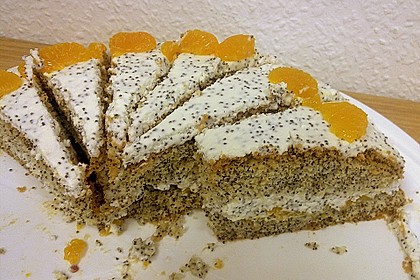 Mohntorte mit Quark - Mandarinen - F&uuml;llung