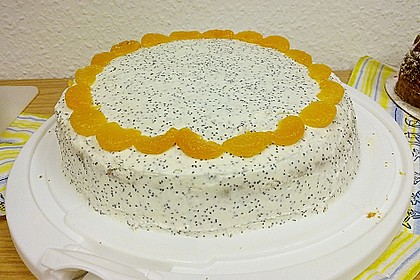 Mohntorte mit Quark - Mandarinen - F&uuml;llung 1