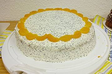Mohntorte mit Quark - Mandarinen - Füllung