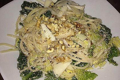 Wirsing - Spaghetti mit Walnuss - Sauce 2