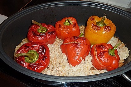 Gefüllte Paprika mit Hackfleisch und Reis 1