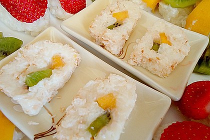 Sushi mal anders - süß als Dessert 12
