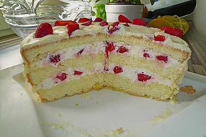 Erdbeer - Zitronen - Torte mit wei&szlig;er Schokolade 2
