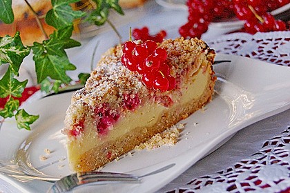 Johannisbeer - Käsekuchen mit Streusel