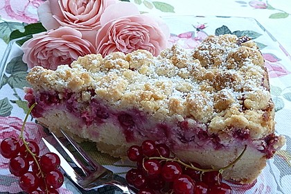 Johannisbeer - Käsekuchen mit Streusel 3