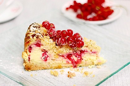 Johannisbeer - Käsekuchen mit Streusel 7
