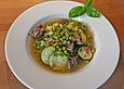 Erbsensuppe mit Zucchini