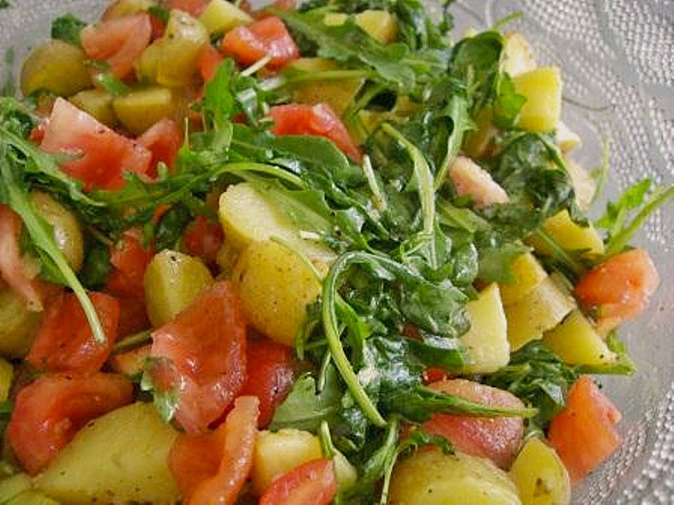 Kartoffelsalat mit Tomaten und Rucola (Rezept mit Bild) | Chefkoch.de