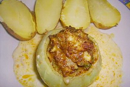Gef&uuml;llte Kohlrabi mit Rahmsauce 5