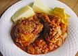 H&uuml;hnerkeulen mit Zucchini - Paprikasch