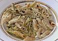 Penne mit gr&uuml;ner Spargel - Frischk&auml;se Sauce