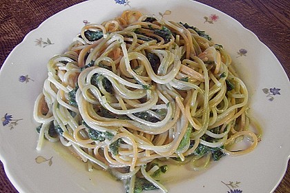 Spaghetti mit Kokosspinat 7
