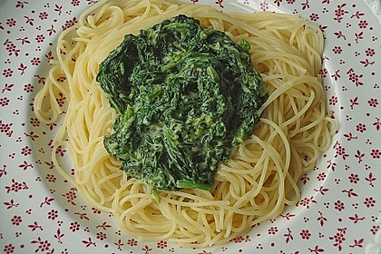 Spaghetti mit Kokosspinat 6