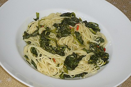 Spaghetti mit Kokosspinat 3