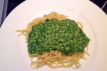 Spaghetti mit Kokosspinat 10