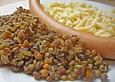 Linsen mit Sp&auml;tzle und Saitenw&uuml;rstchen