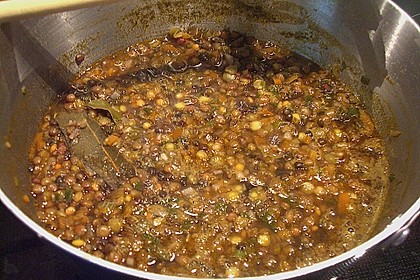 Linsen mit Sp&auml;tzle und Saitenw&uuml;rstchen 1
