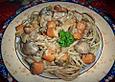 Spaghetti in Zwiebel - Knoblauchso&szlig;e mit falscher Sahne