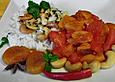 Aprikosen - Tomaten - Ragout mit scharfem Gew&uuml;rzreis