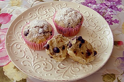 Bananen - Muffins mit Schokolade