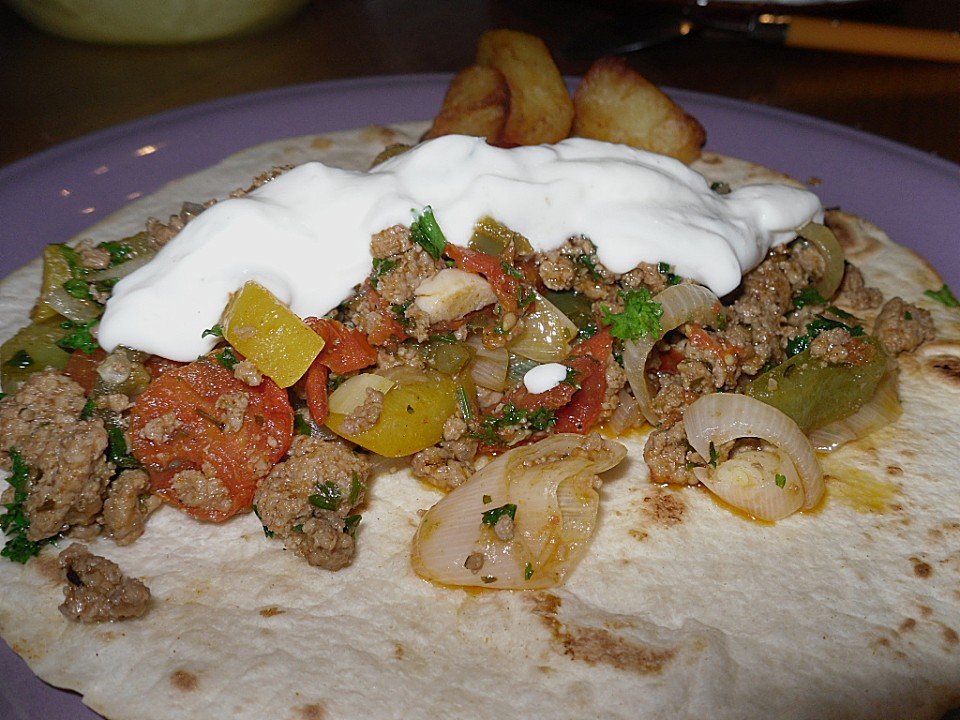 Gebackene Wraps mit Hack-Gemüse-Füllung Rezept EAT SMARTER