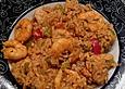 Jambalaya mit Garnelen und Huhn